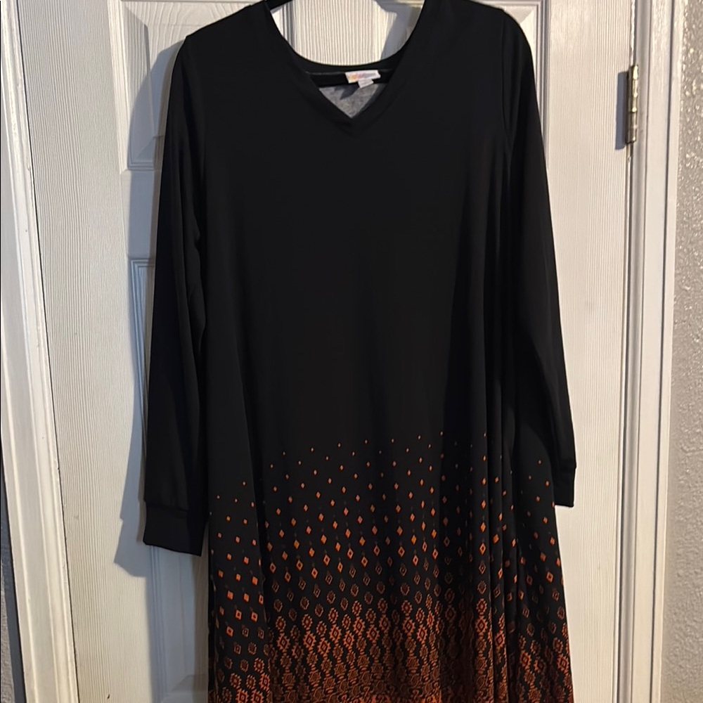 Elegant Black and Orange Dress